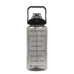Motivational black water bottle - 2000ml