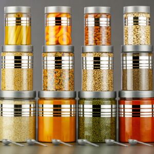 silver line 12 pcs container set 1200ml, 650ml, 350ml